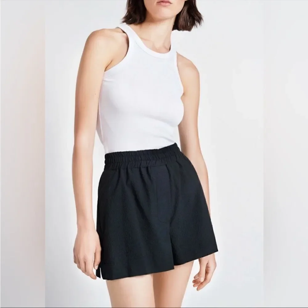NEW SMYTHE boxer short in black seersucker